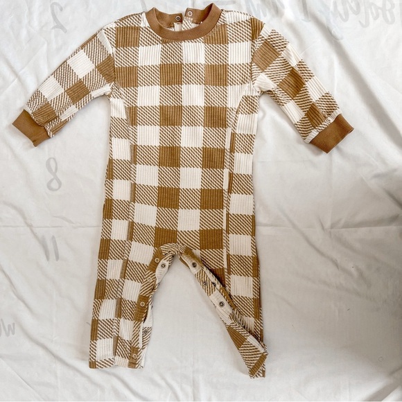 Grayson Collective Brown and White Checkered Kids One Piece Size 18 Months - Picture 1 of 13